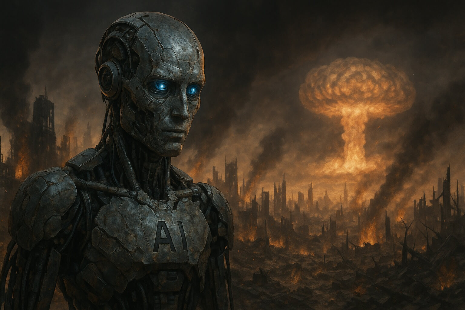 Искусственный интеллект вне контроля. Не исключено, что мир будет уничтожен искусственным интеллектом. Фото.