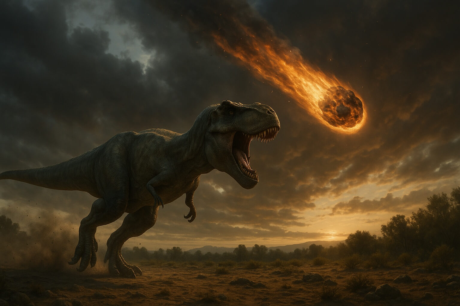 Динозавры вымерли от падения астероида, но мы можем избежать такого конца. Фото.