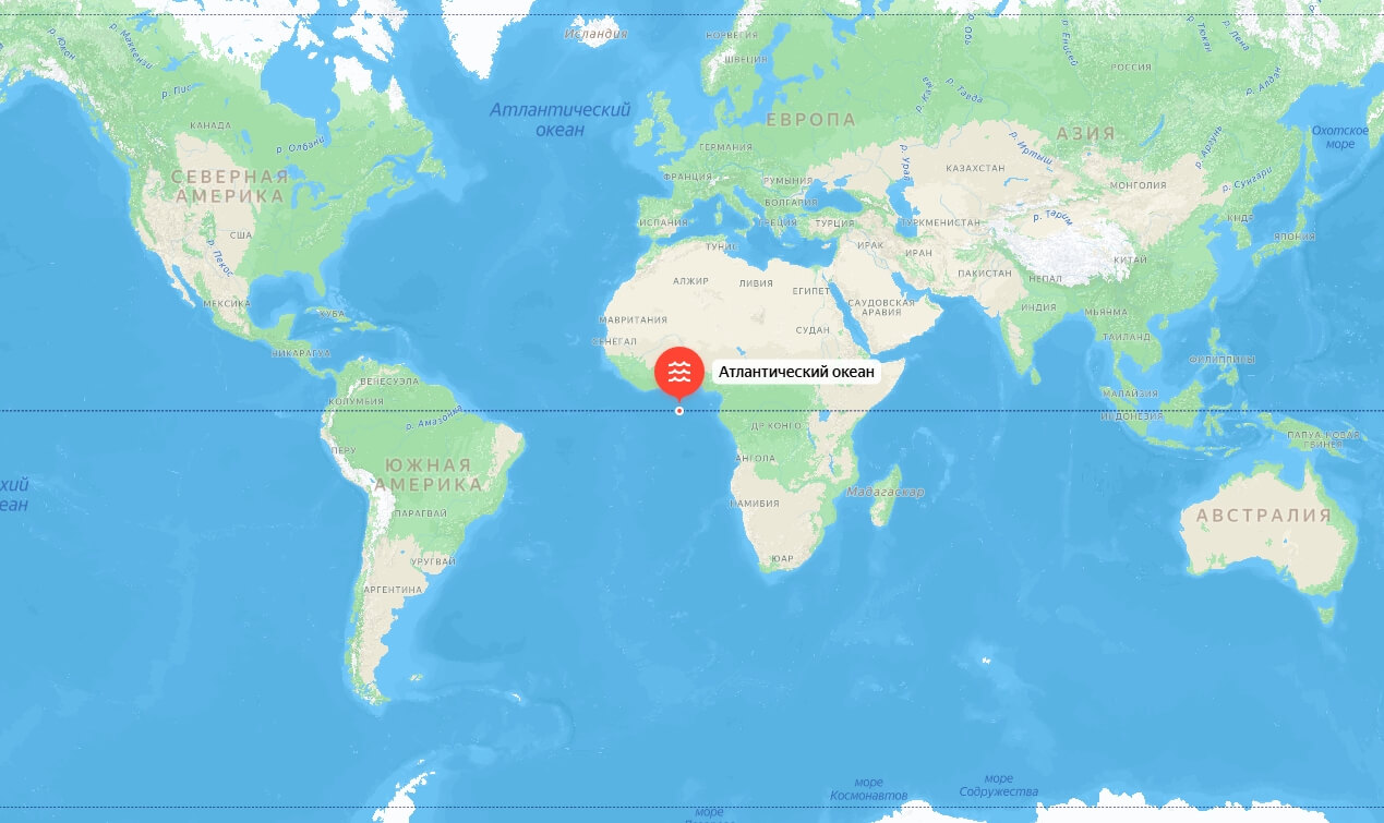 Что находится в точке 0,0 на карте Земли. Точка 0,0 на Яндекс.Картах. Фото.