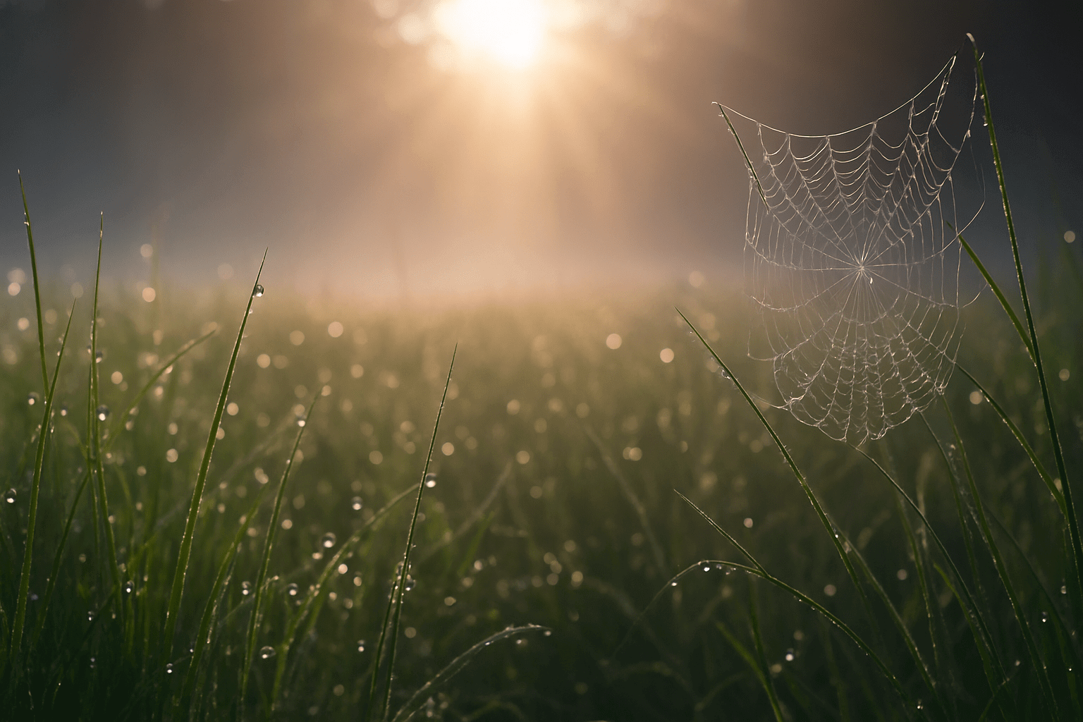 Как образуется роса на траве. В ясные и тихие ночи вероятность появления росы на утро значительно выше. Фото.