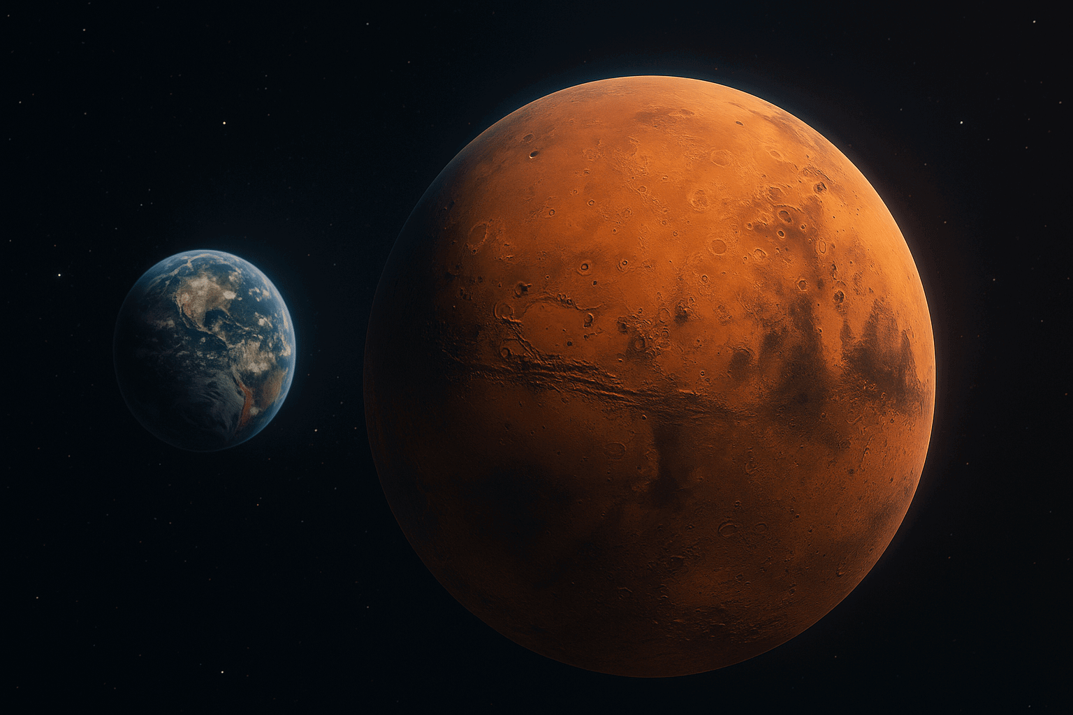 Марс — самый близкий и реальный вариант для первых колоний. Фото.