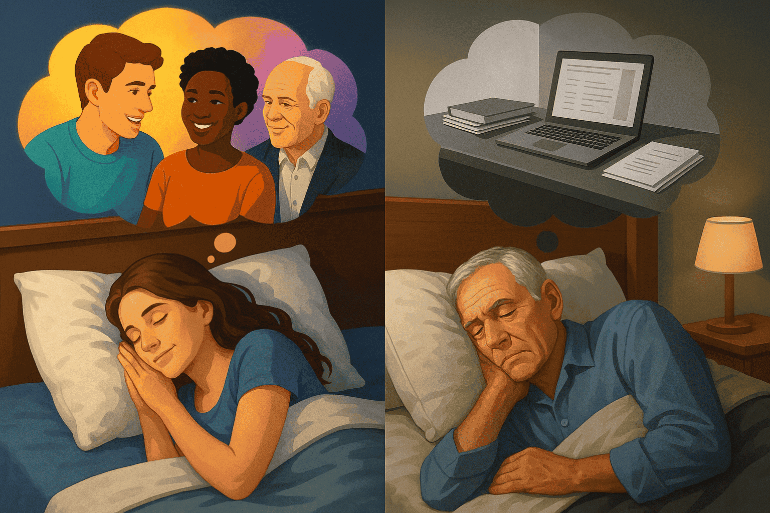 Цветные и чёрно-белые сны: почему они отличаются. Люди моложе 25 лет редко рассказывают о том, что видят сны в чёрно-белом формате, однако люди старше 55 лет сообщают, что видят чёрно-белые сны примерно в 25 % случаев. Фото.