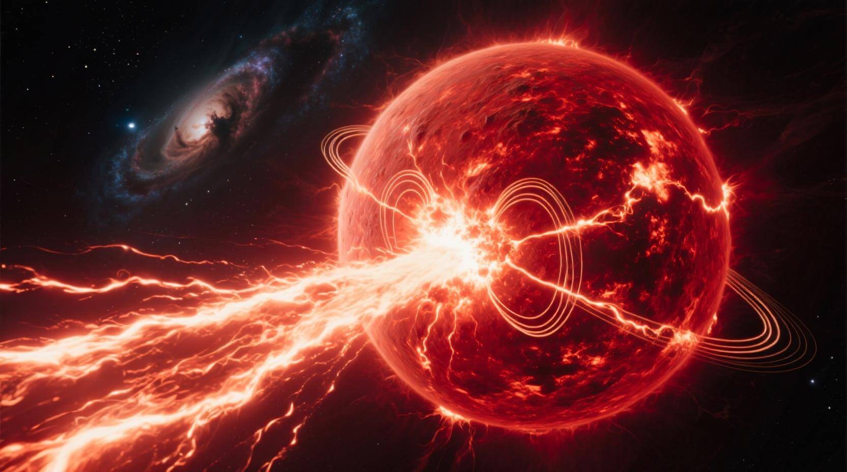 Первые намеки на атмосферу. Мощные вспышки на красных карликах способны уничтожить атмосферу планет. Фото.