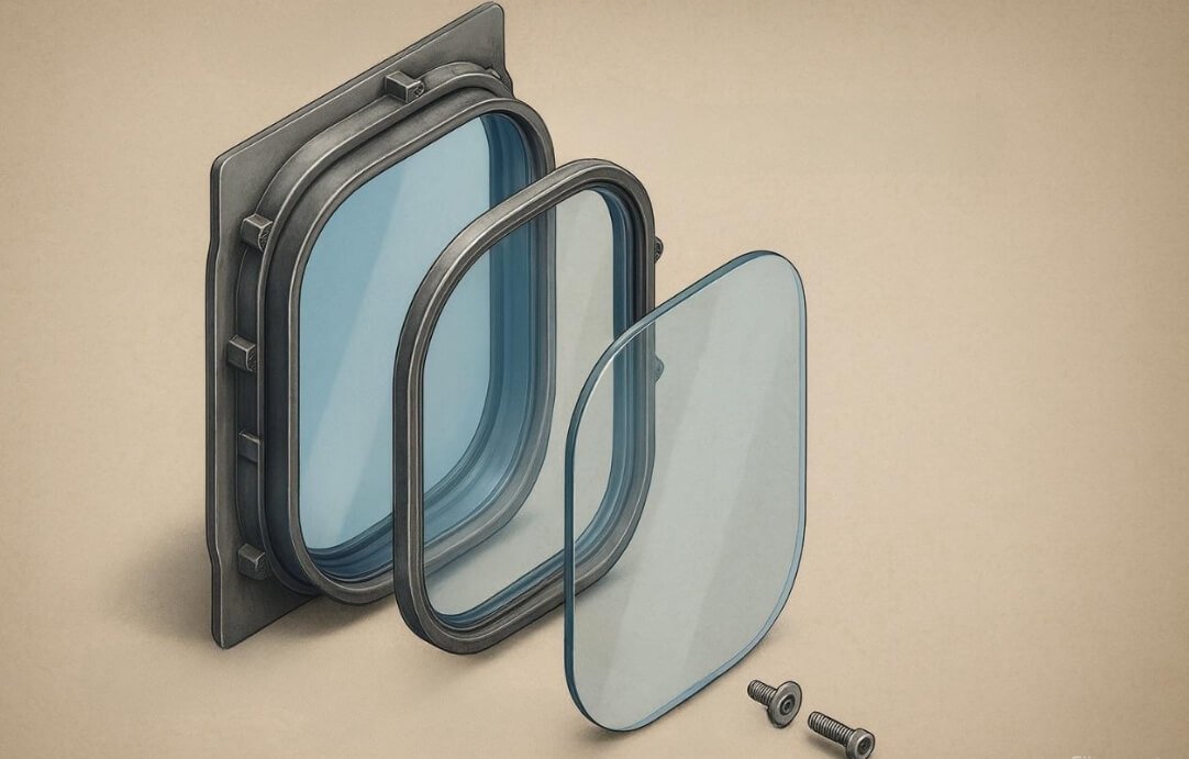 Как устроен иллюминатор самолета. Иллюминатор самолета состоит из трех слоев. Фото.