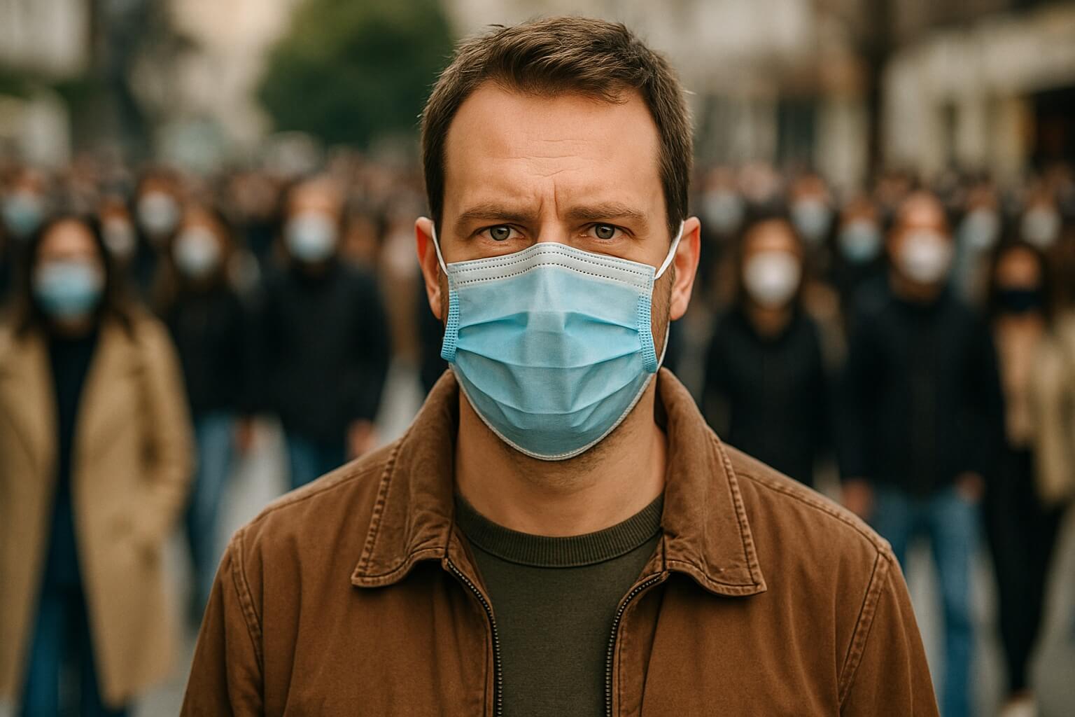 Ситуация с коронавирусом. Врачи рекомендуют носить медицинские маски для защиты от вирусов. Фото.