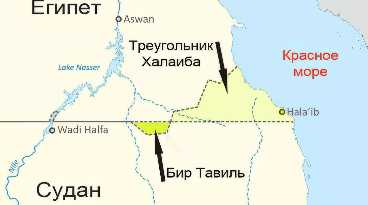 Что такое Бир-Тавиль и почему это «ничья земля». Никому не нужный Бир-Тавиль на карте. Источник изображения: cattur.ru. Фото.