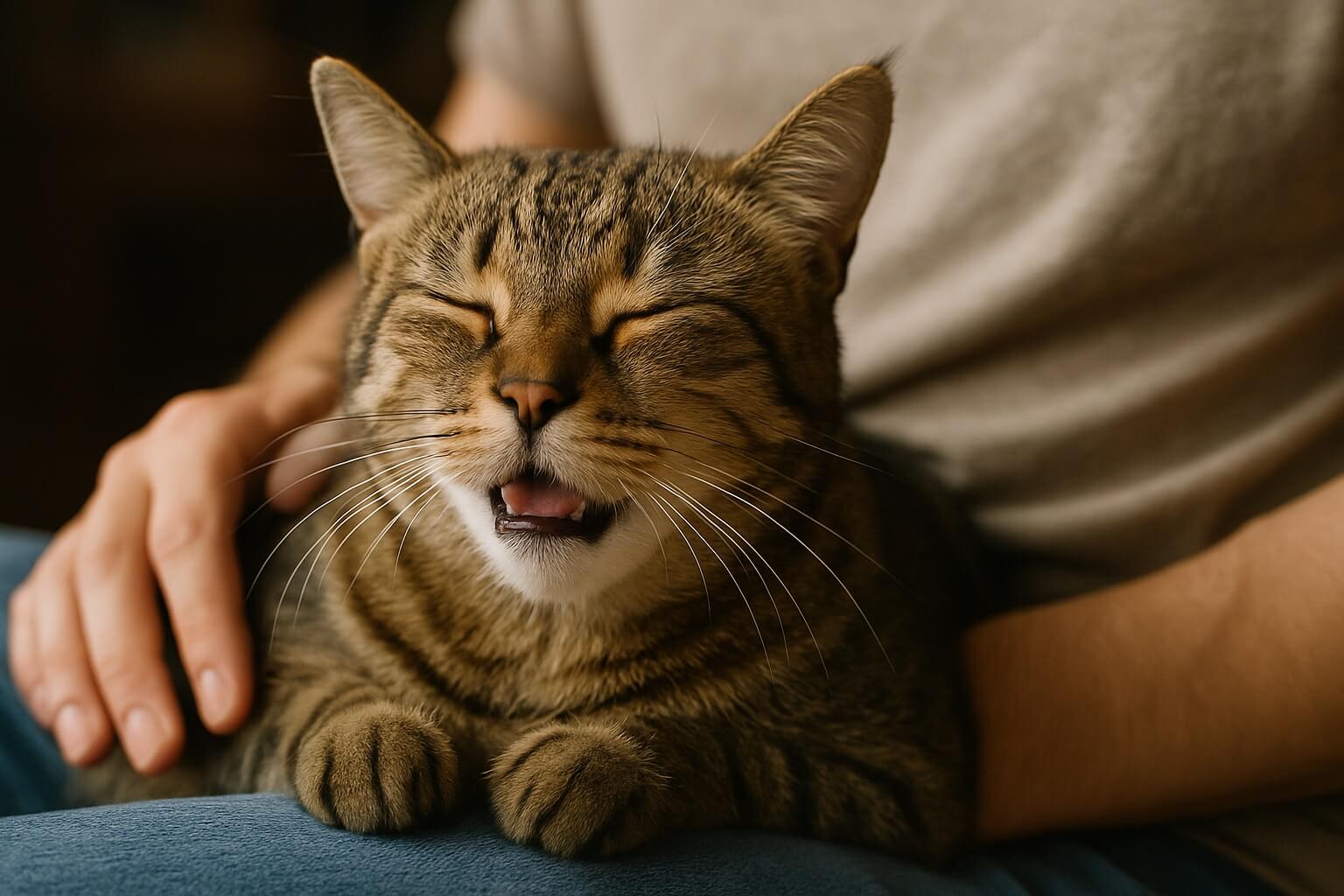 Если кота заставить к себе прижиматься, никакой «химии» не произойдет. Фото.
