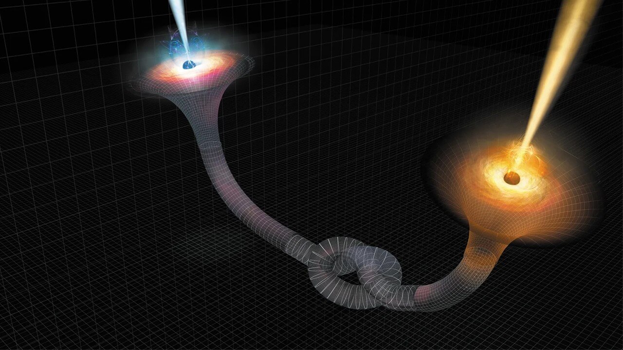 Чёрные дыры и кротовые норы: могут ли они быть порталами? Визуализация кротовой норы. Источник изображения: scientificamerican.com. Фото.