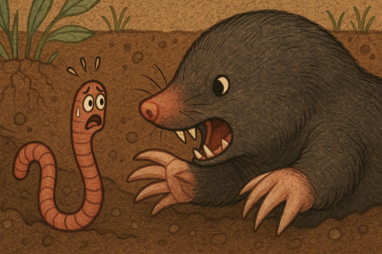 Почему после дождя черви выходят на поверхность. Червит боятся кротов и чувствуют их издалека. Фото.