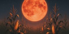 Когда будет полнолуние в сентябре 2025 и почему оно называется Кукурузной Луной. Фото.