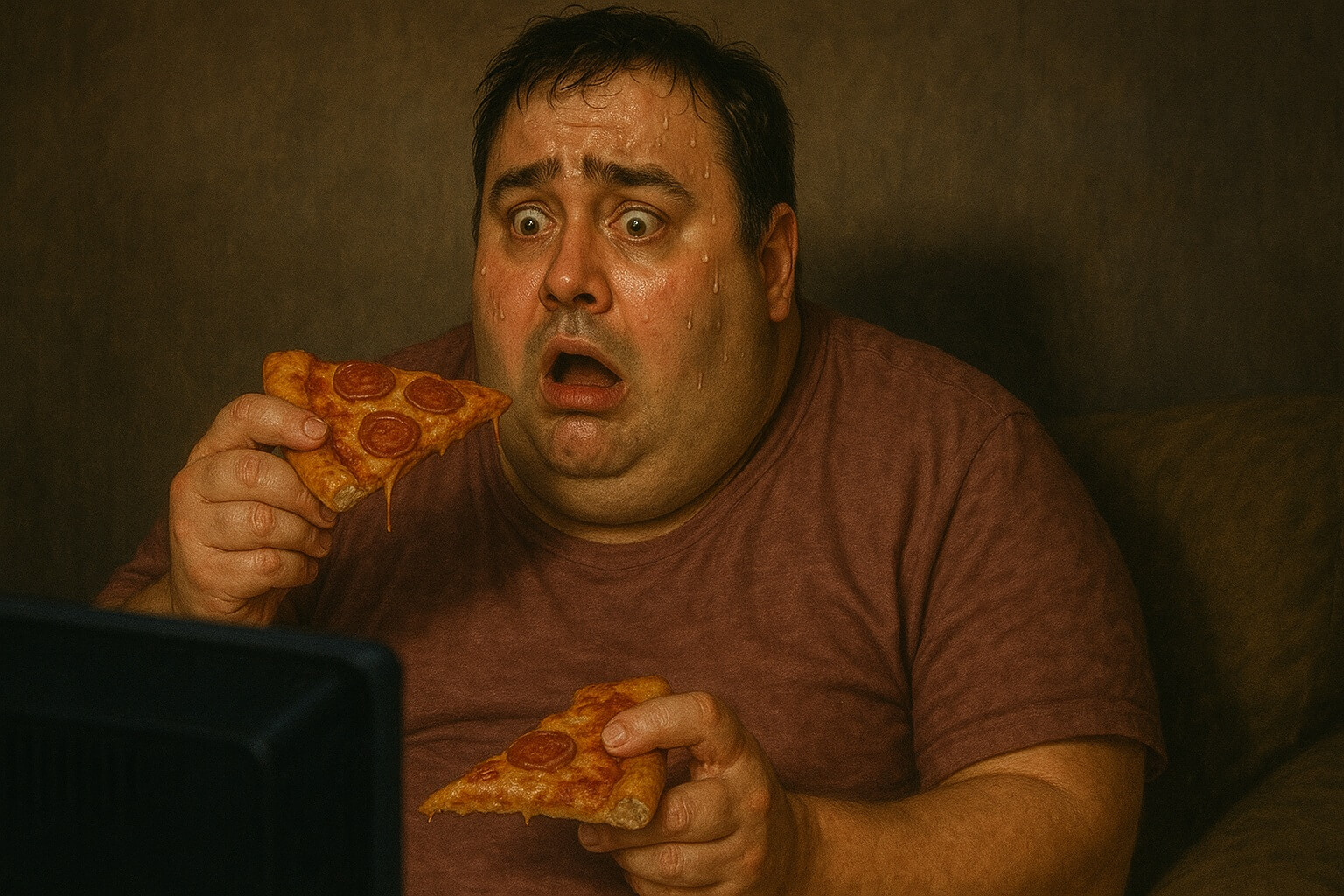 Неожиданный вред чтения плохих новостей. Стресс заставляет нас есть много и бесконтрольно. Фото.