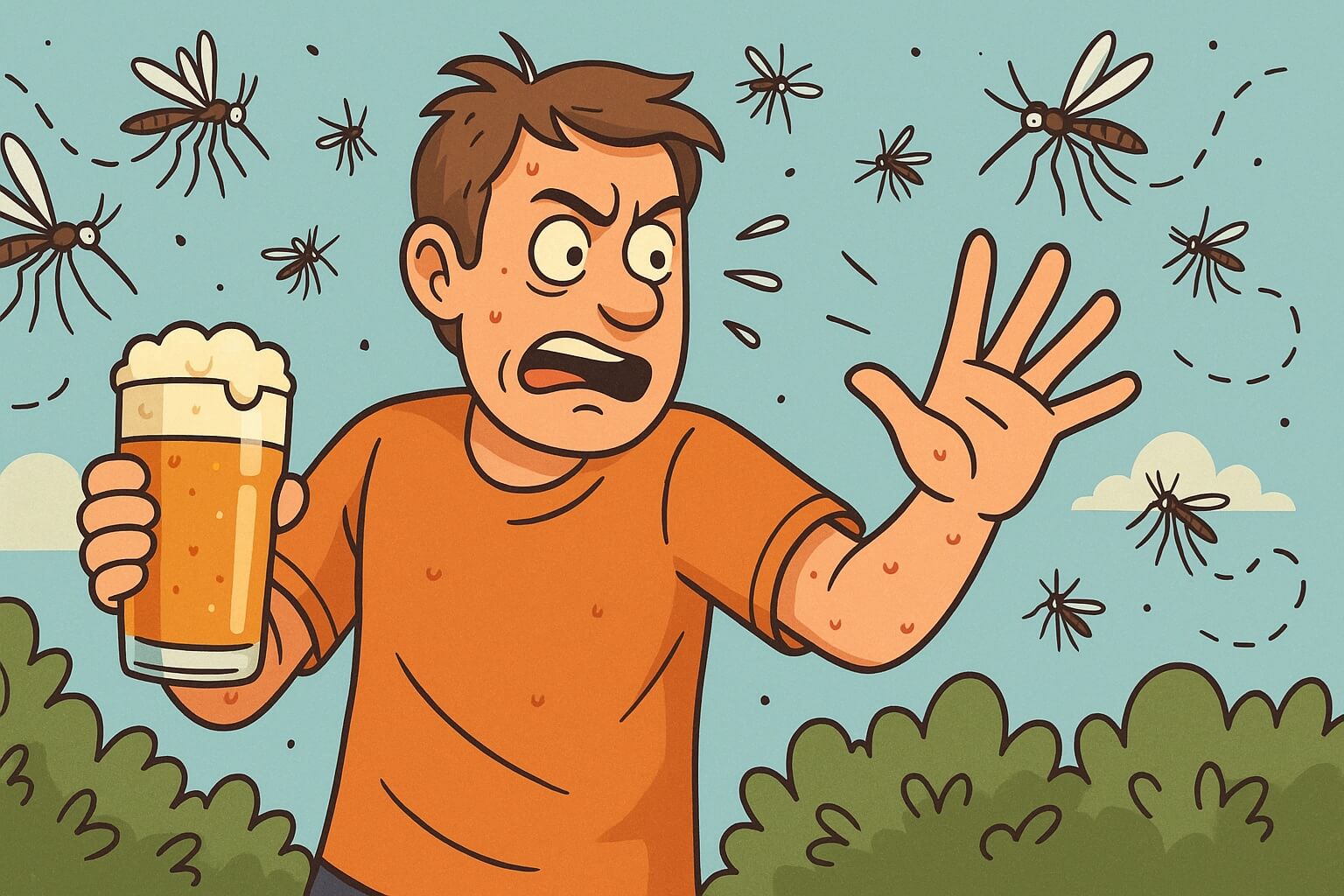 Кого комары кусают чаще. Возможно, пиво и секс усиливают потоотделение, и комарам это нравится. Фото.