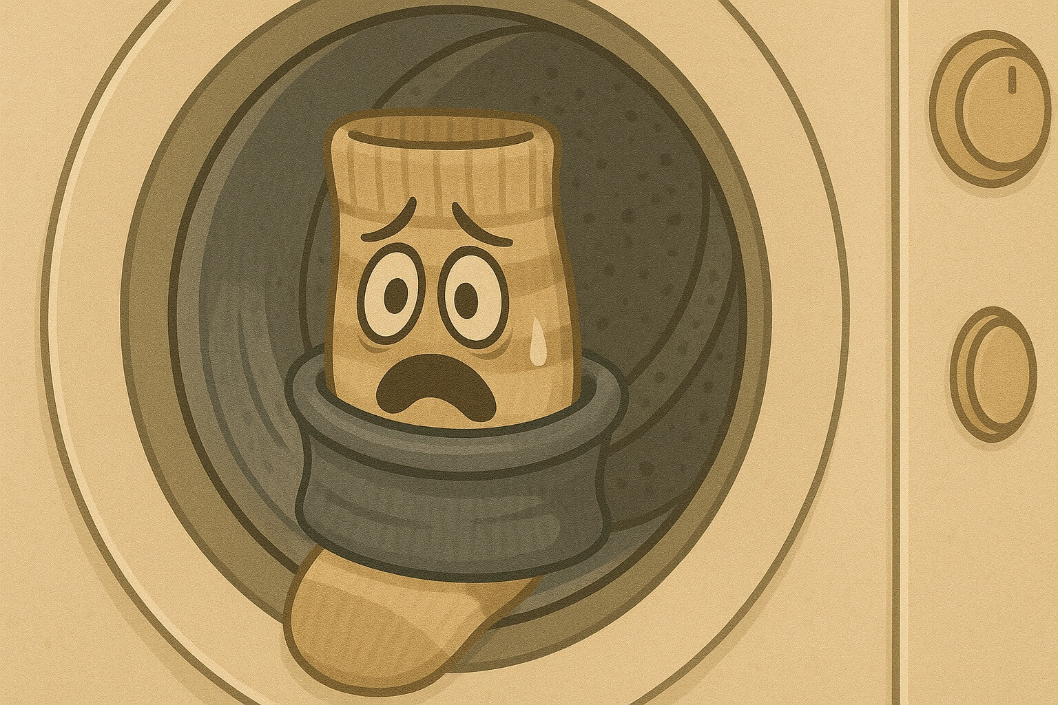 Носки в манжете стиральной машины. В первую очередь потерянные носки нужно искать в манжете стиральной машины. Фото.