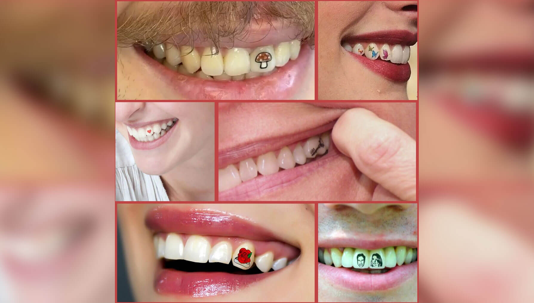 Как делают татуировки на зубах. Примеры татуировок на зубах. Источник изображения: dzen.ru. Фото.