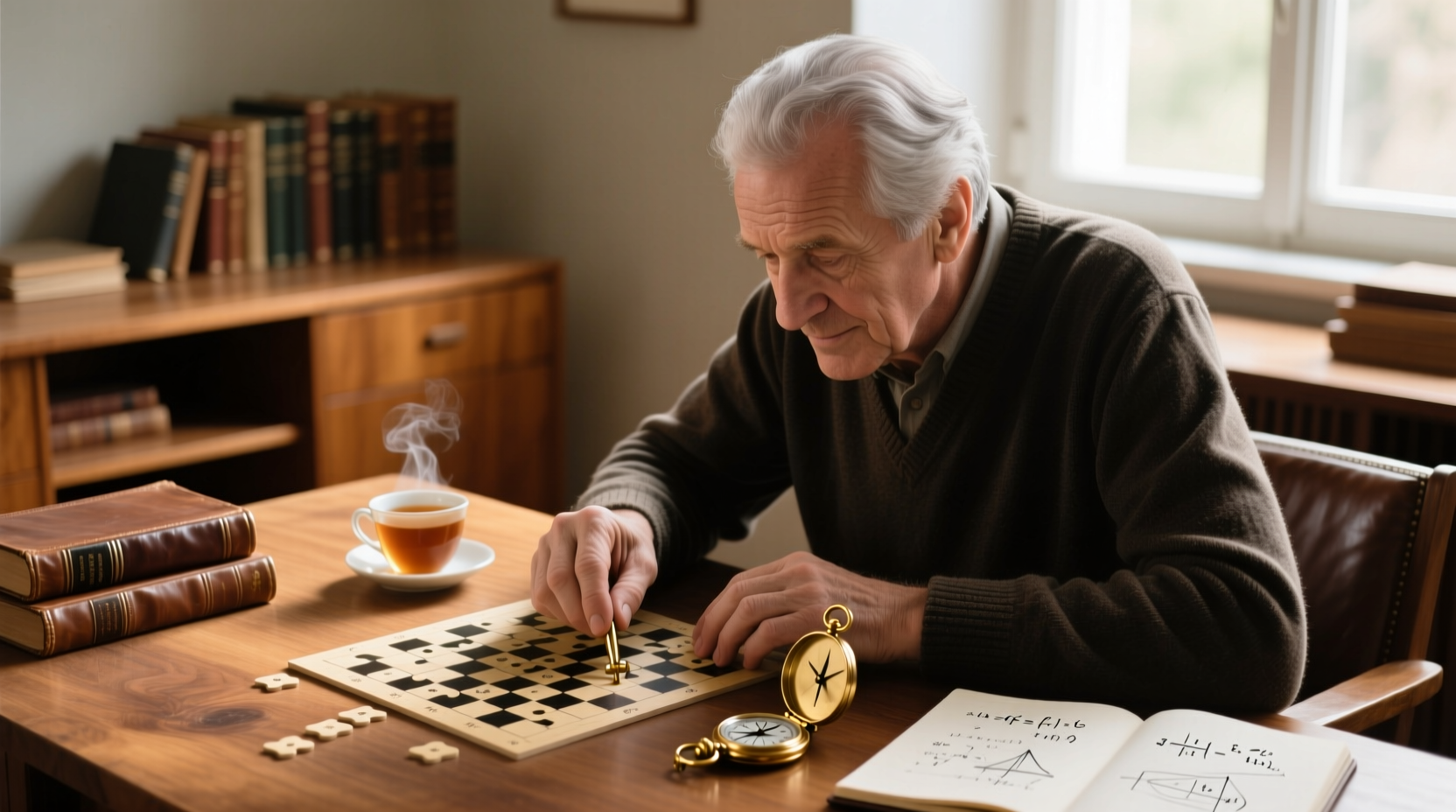 В возрасте 60 лет человек способен решать задачи наиболее эффективно. Фото.