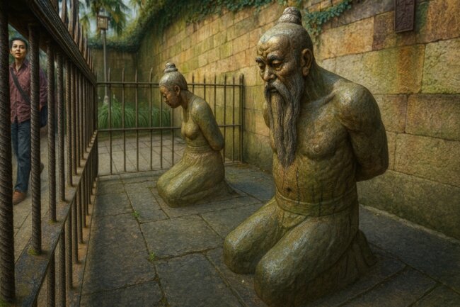 Самые ненавистные люди в Китае — их статуи получают тысячи пощечин в день. Фото.