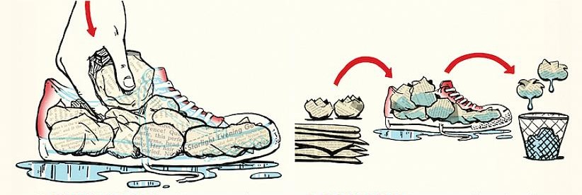 Можно ли сушить обувь газетами сегодня. Советские хитрости работают и сегодня, хоть и не являются уже самым эффективным способом. Источник изображения: pinterest.com. Фото.