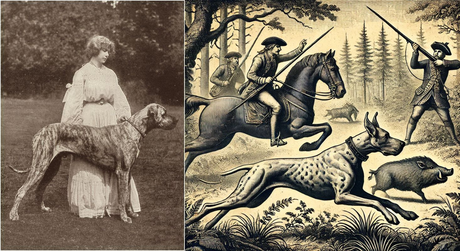 Как появились немецкие доги — охотники на кабанов. К XVII веку немецкая знать начала регулярно разводить немецких догов для охоты на кабанов и медведей. Источники изображения: totozoo.ru, tr.pinterest.com. Как появились немецкие доги — охотники на кабанов. К XVII веку немецкая знать начала регулярно разводить немецких догов для охоты на кабанов и медведей. Источники изображения: totozoo.ru, tr.pinterest.com. Фото.