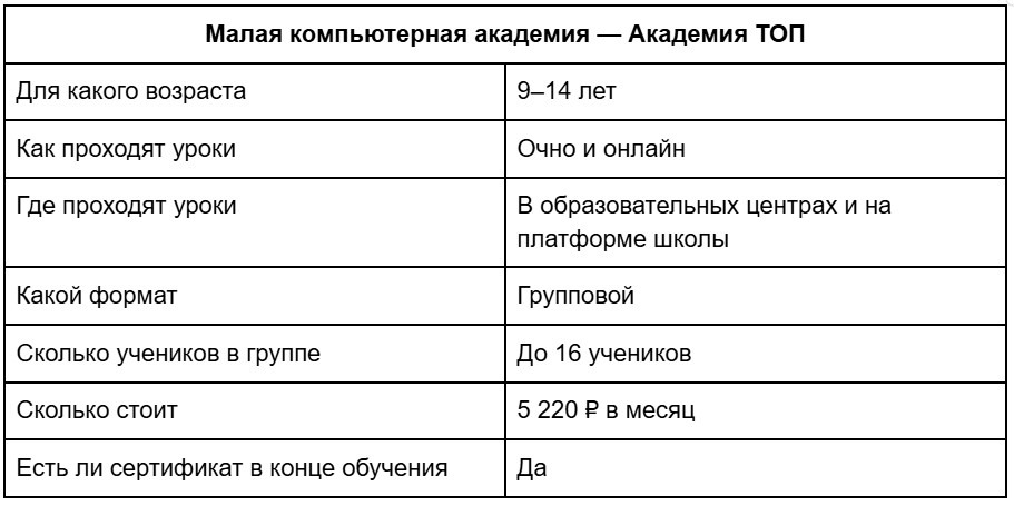 Малая компьютерная академия — Академия ТОП. Особенности обучения в Академии ТОП. Фото.
