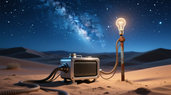 Как работает двигатель, который вырабатывает энергию из ночного неба. Фото.