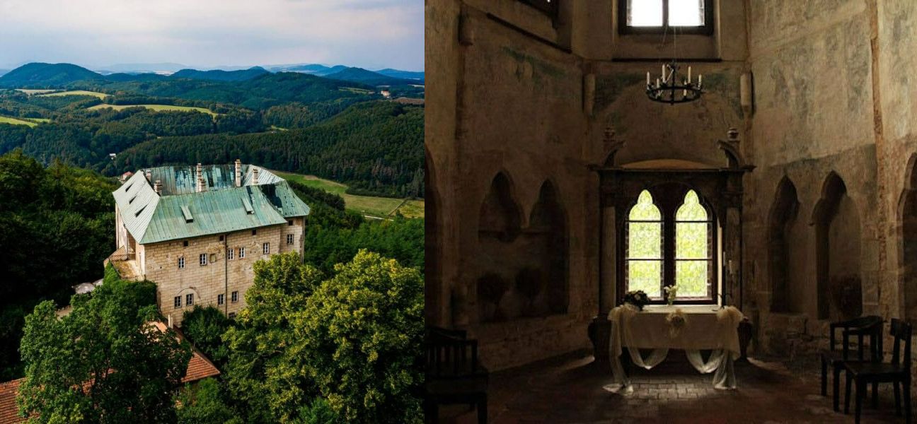 Замок Гоуска расположен в лесах к северу от Праги. Легенда гласит, что он был построен на месте портала в ад, чтобы не дать демонам выбраться в мир живых. Источник изображений: allthatsinteresting.com. Фото.