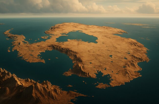 Ученые показали, как будет выглядеть Антарктида, если растают все ледники. Фото.