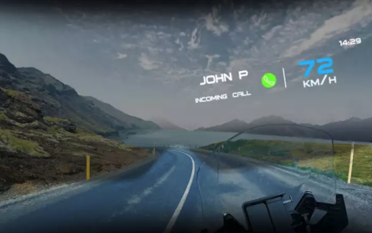 AR-технологии в шлеме Shoei GT-Air 3 Smart. Так выглядит картинка глазами самого райдера. Изображение: eye-lights.com. Фото.