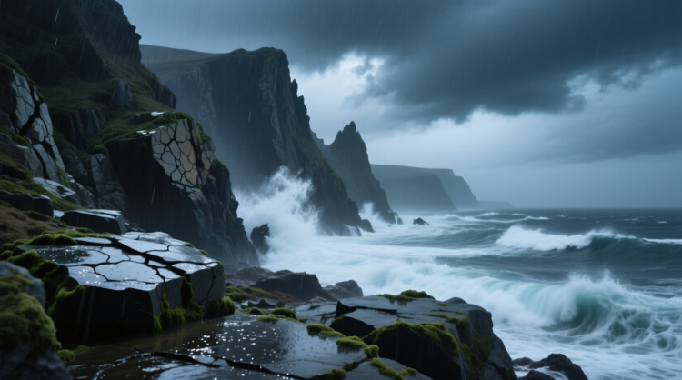 Как океаны задерживают углерод из атмосферы. Дождь вымывает из горных пород минералы, и вместе с ними переносит углерод в океаны. Фото.