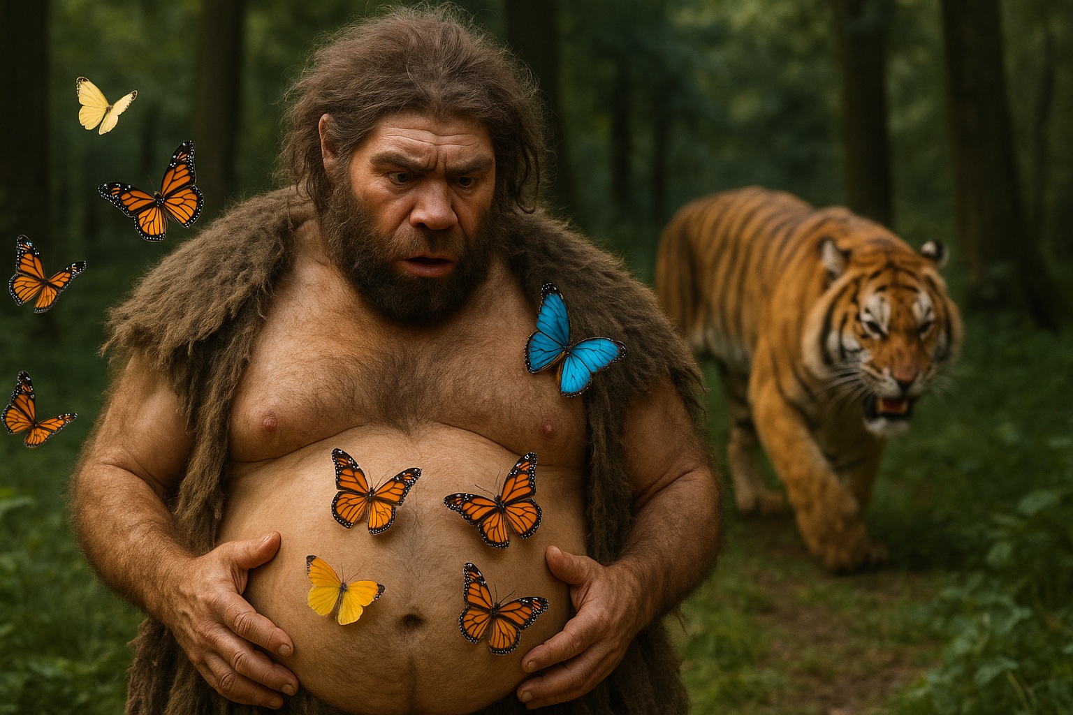 Что значат бабочки в животе. Эволюционно такое отключение пищеварения помогало человеку лучше реагировать на опасность. Фото.