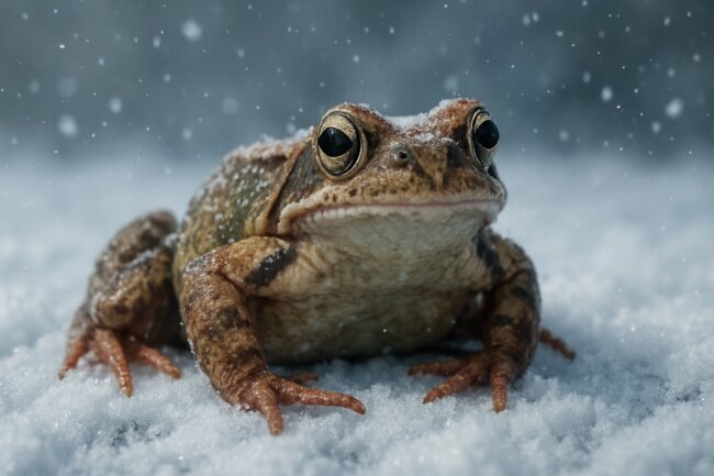 Где лягушки прячутся зимой? Фото.
