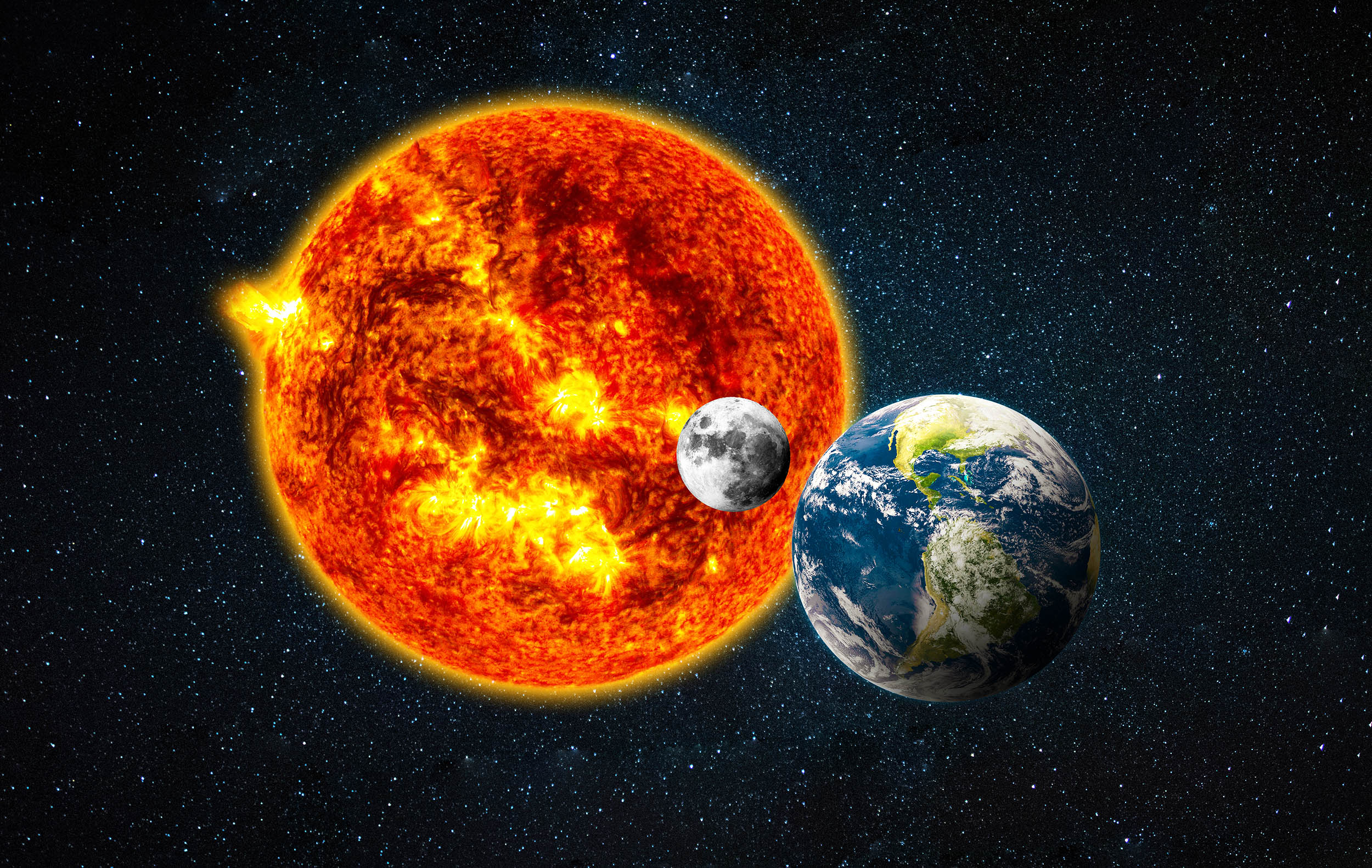 Почему Солнце и Луна кажутся одинаковыми на небе. Источник изображения: earth.com. Почему Солнце и Луна кажутся одинаковыми на небе. Источник изображения: earth.com. Фото.