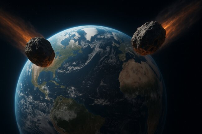 К Земле приближаются два астероида размером с дом. Фото.