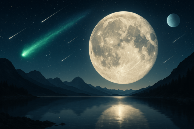 Астрособытия в ноябре 2025 года: суперлуние, комета Леммон, ретроградный Меркурий и звездопады. Фото.