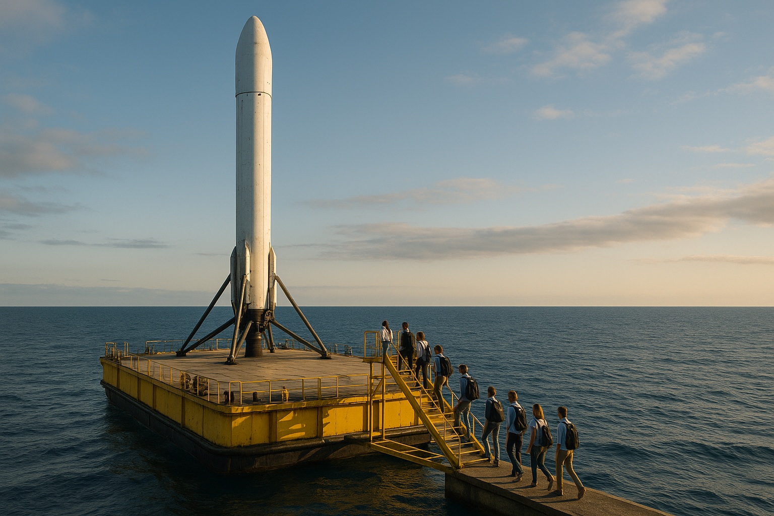 Космический рейс Нью-Йорк — Токио. Суборбитальные ракеты будут взлетать с водных платформ. Космический рейс Нью-Йорк — Токио. Суборбитальные ракеты будут взлетать с водных платформ. Фото.