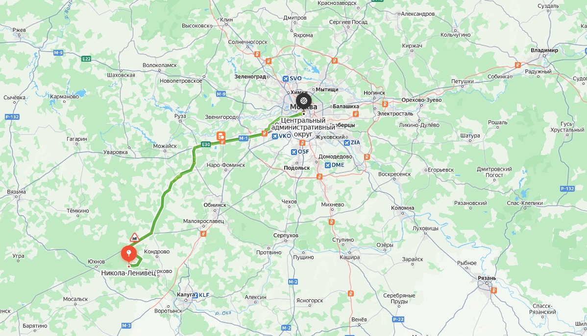 Как добраться до «Никола Ленивец». Поездка в Никола Ленивец из центра Москвы занимает около 3 часов. Фото.