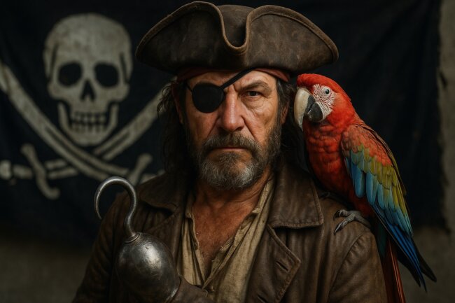 Почему пиратов изображают одноглазыми и с деревянной ногой? Фото.