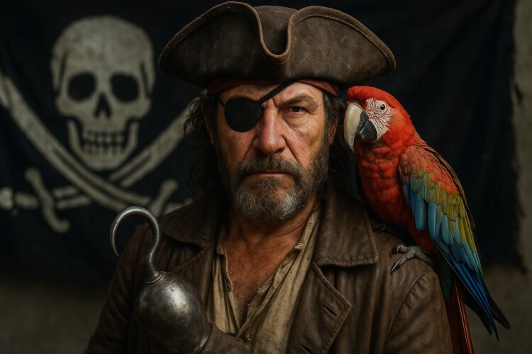 Почему пиратов изображают одноглазыми и с деревянной ногой? У каждого атрибута пирата есть своя функция. Фото.
