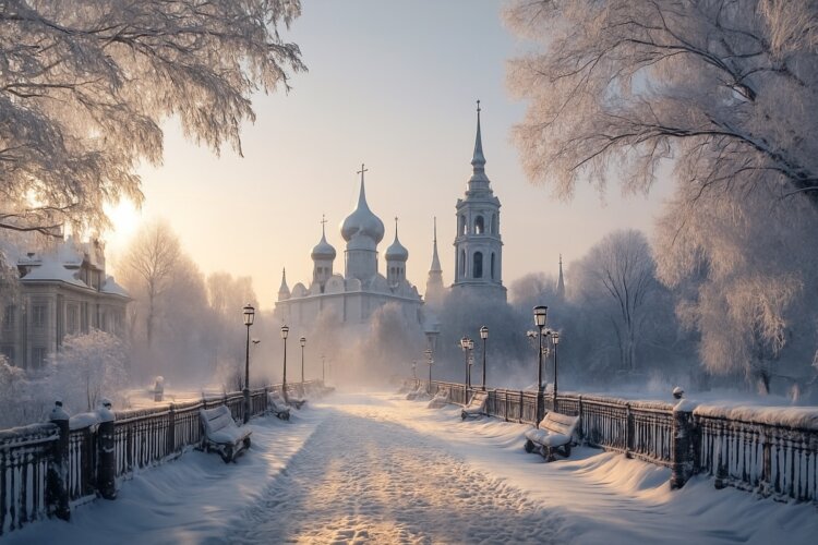 Урал. Морозы будут стоять почти по всей территории России. Фото.