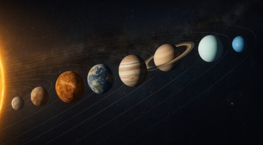 Почему планеты Солнечной системы выстроены именно так, как сейчас? Фото.