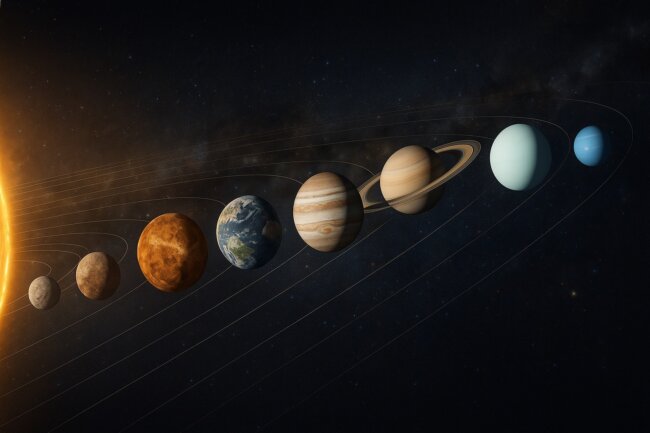 Почему планеты Солнечной системы выстроены именно так, как сейчас? Фото.