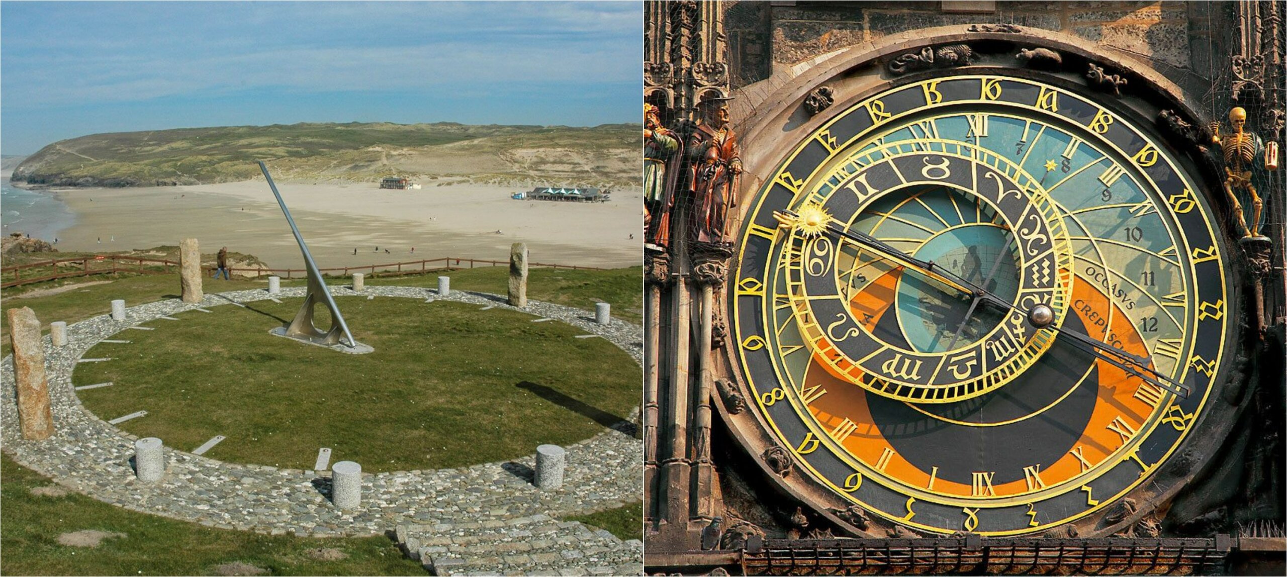 Как Солнце решило направление времени. Египетские солнечные часы гномон и средневековые пражские астрономические часы. Источник изображения: stranatur.ru, ru.pinterest.com. Как Солнце решило направление времени. Египетские солнечные часы гномон и средневековые пражские астрономические часы. Источник изображения: stranatur.ru, ru.pinterest.com. Фото.