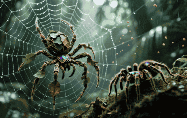 Эти хитрые пауки создают копии самих себя для выживания. Фото.