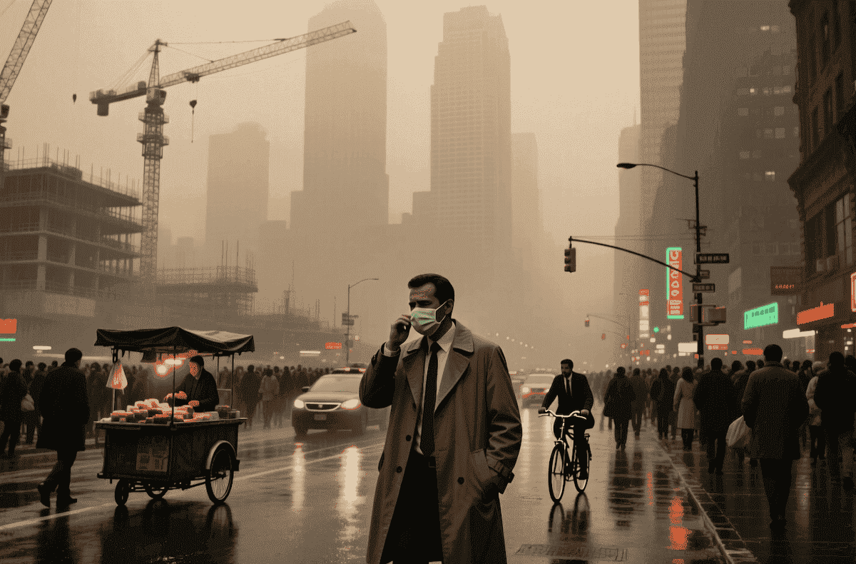 Двойной подход к исследованию. Даже азиатские города сейчас уже не такие грязные, но если загрязнение видно, это не значит, что воздух чистый. Фото.