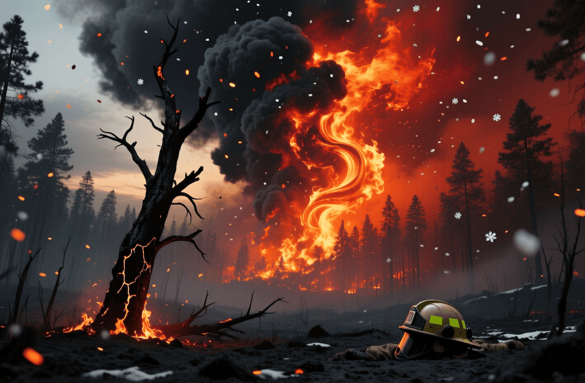 Практическое значение открытия. Лесные пожары, к сожалению, встречаются. И продукты горения от них вредны даже на большом расстояние от самого пожара. Фото.