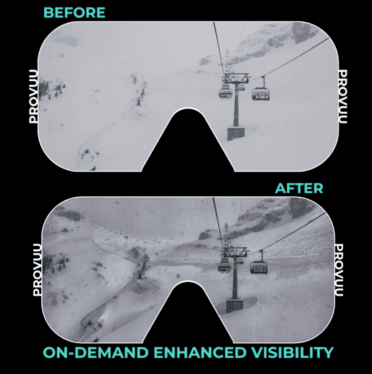 Практическое применение и автономность. Сравнение обычного обзора и с дополненной реальностью. Изображение newatlas. Фото.