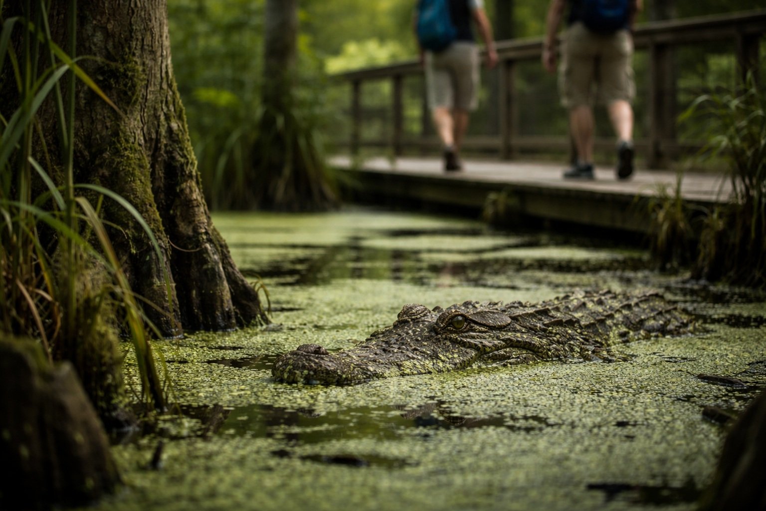 Крокодилы мастерски нападают с неожиданных позиций. Фото.