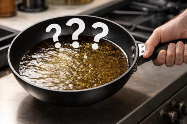 Остатки масла после жарки: куда деть, если нельзя выливать в унитаз. Фото.