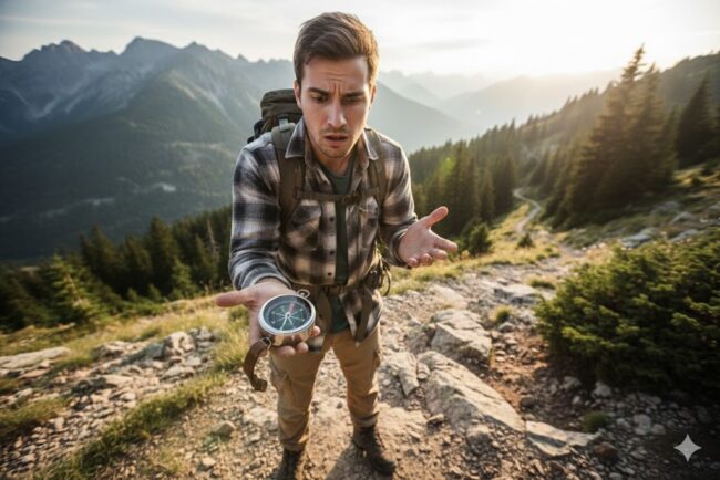 Вы доверяете компасу? А он рядом с металлом и техникой теряет ориентацию. Фото.