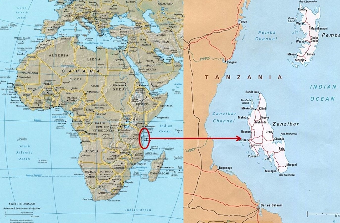 Как началась самая быстрая война в истории. Зазинбар на карте мира. Источник изображения: Live Science. Фото.