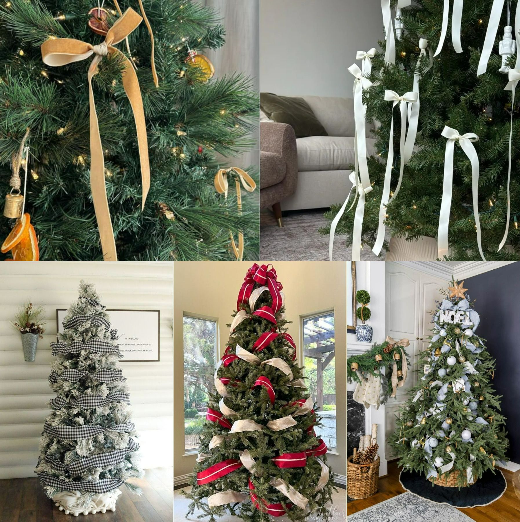 Bow-ёлки: как банты стали главным трендом украшения ёлок в 2025 году. Таким образом, бант не сменился чем-то новым — он эволюционировал и вошёл в состав более сложных композиций. Источник изображения: yahoo.com, etsy.com, ru.pinterest.com, tr.pinterest.com, zhnews.ru. Фото.